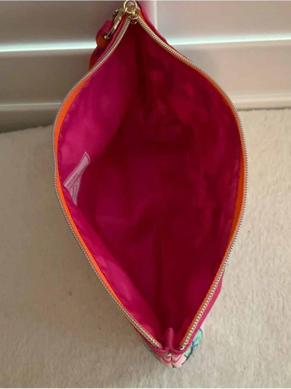 Estee Lauder Pink Butterfly Print Cosmetic Bag